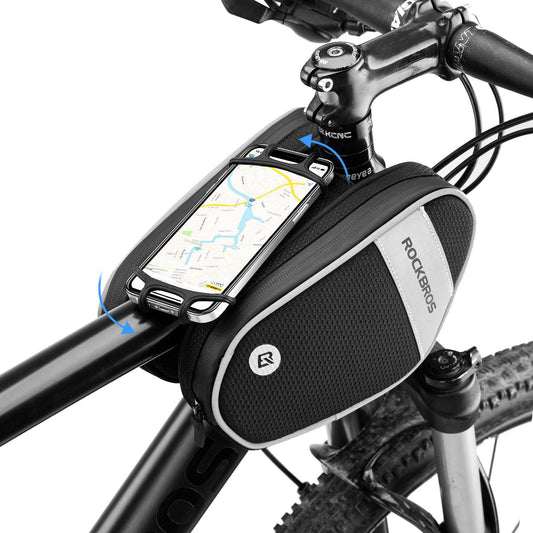 Bolsa de quadro para bicicleta com suporte para celular giratório 360°, 1,5 L, BK ROCKBROS