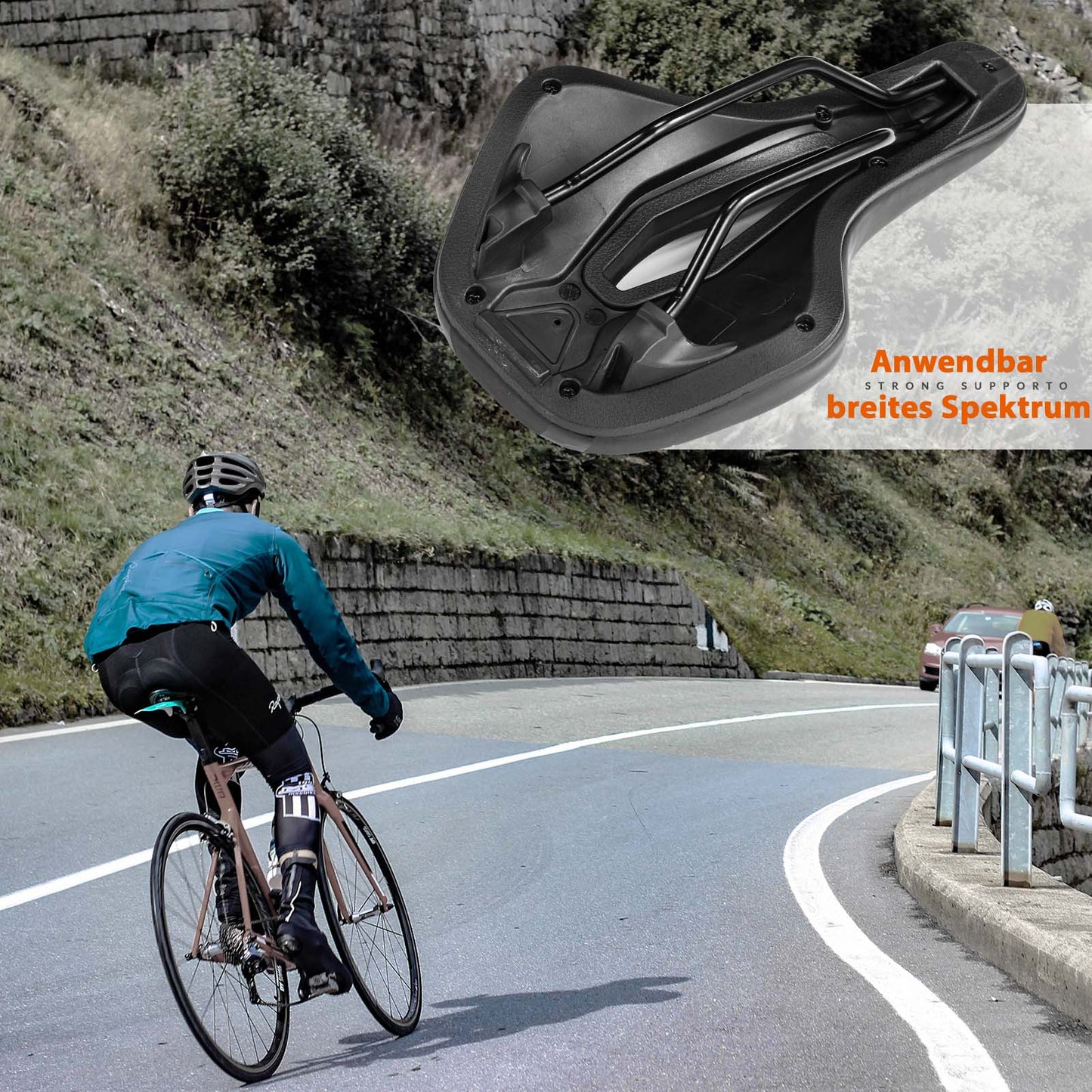 Selim de bicicleta ergonômico com absorção de impacto, unissex, ROCKBROS