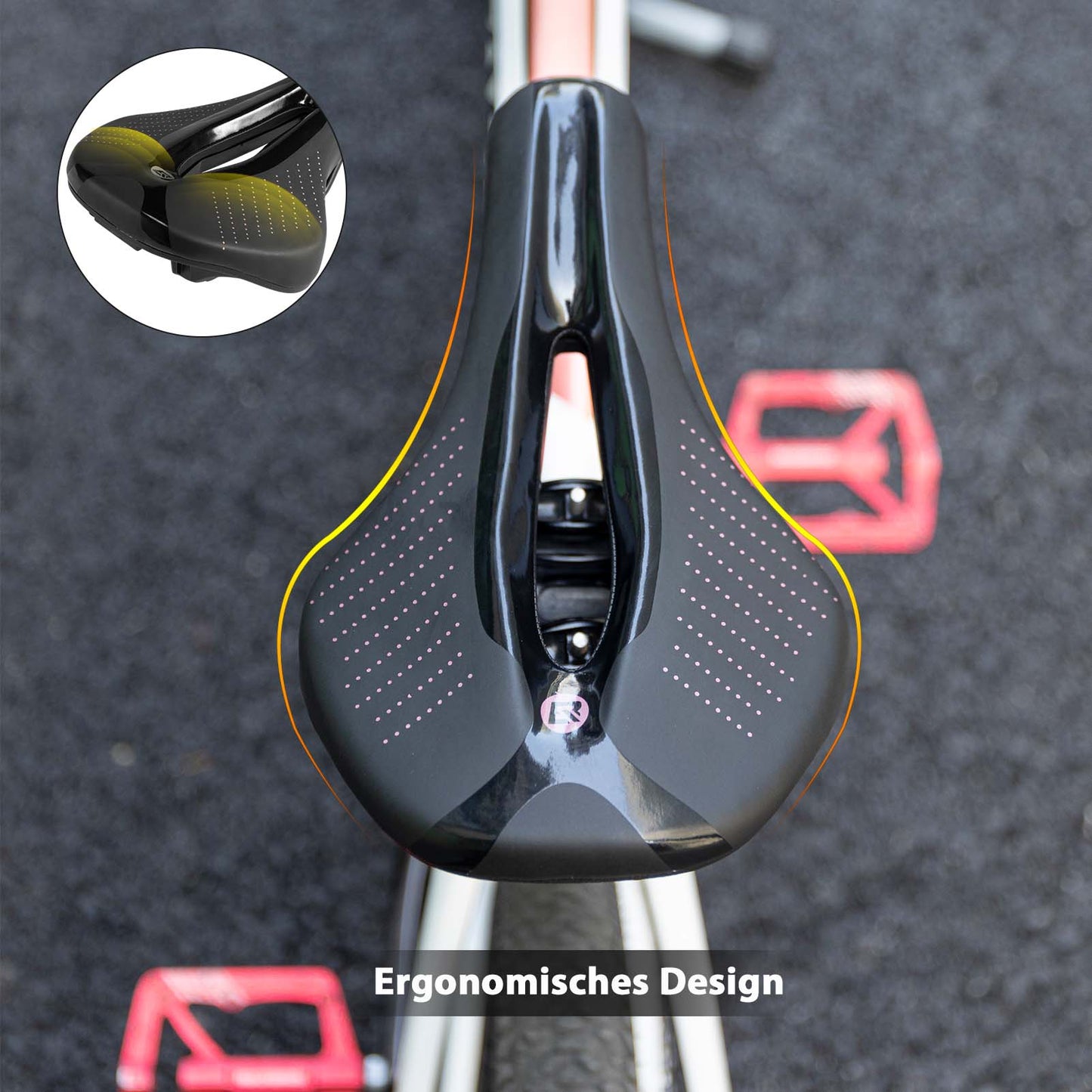 Selim de bicicleta ergonômico com absorção de impacto, unissex, ROCKBROS