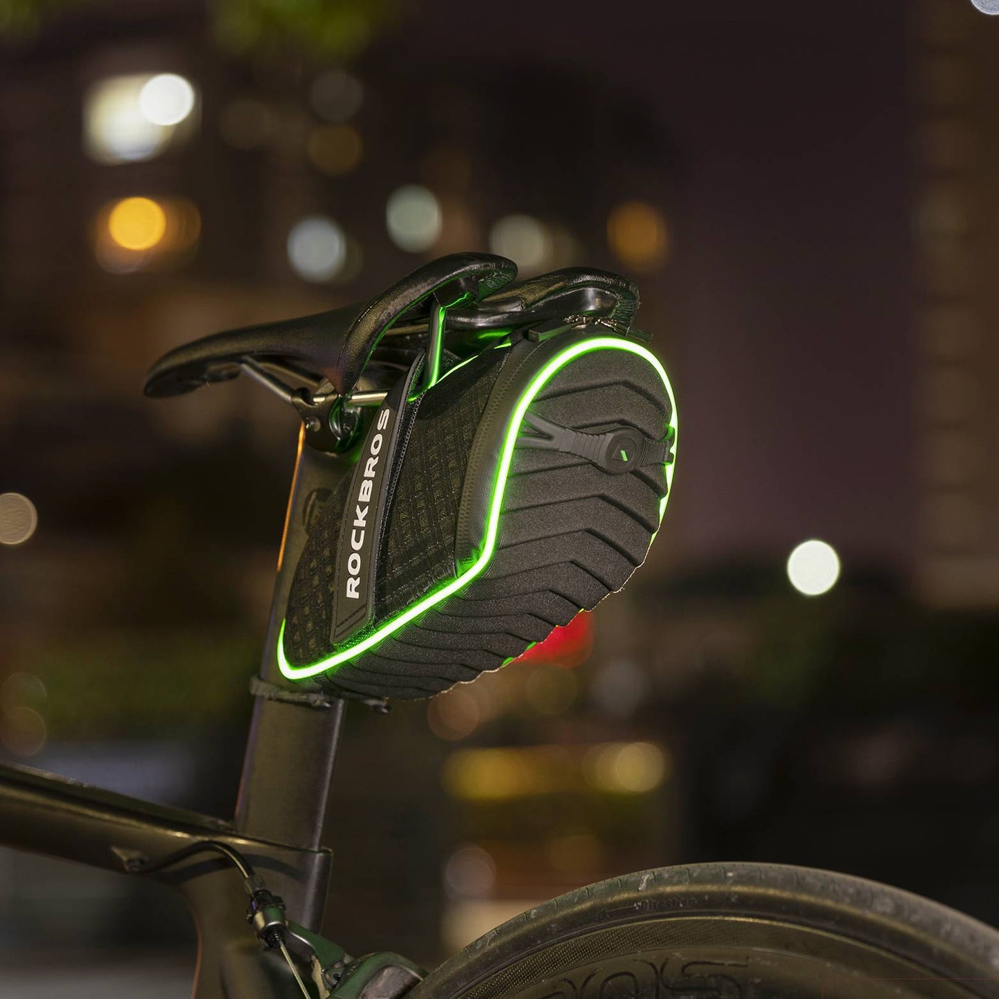 Bolsa de ferramentas para alforje de bicicleta com faixas refletoras, 1 litro, ROCKBROS