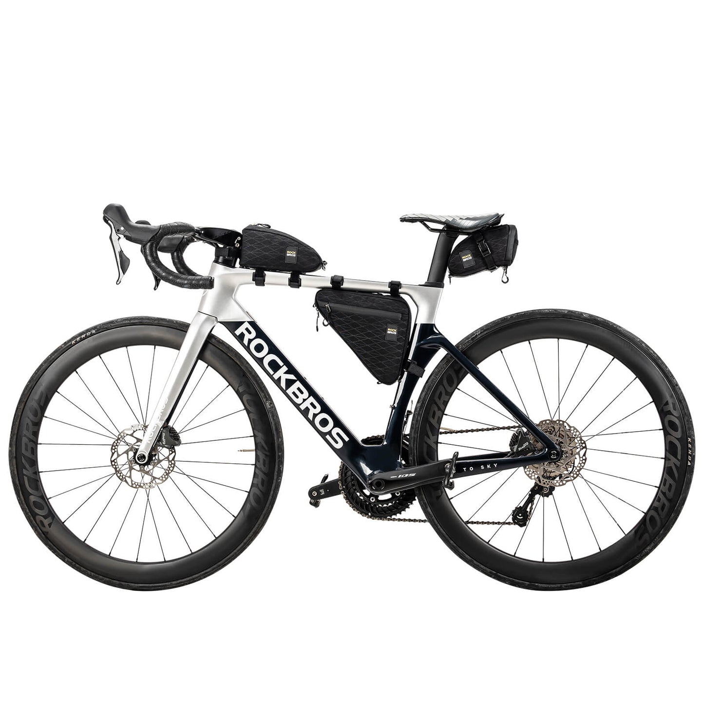 Conjunto de bolsas para bicicleta: 2 bolsas de quadro + 1 bolsa de selim com alça de ombro ajustável, 1,2L, ROCKBROS