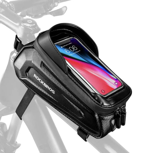 Bolsa impermeável para bicicleta, capa para celular com tela sensível ao toque em TPU, ROCKBROS