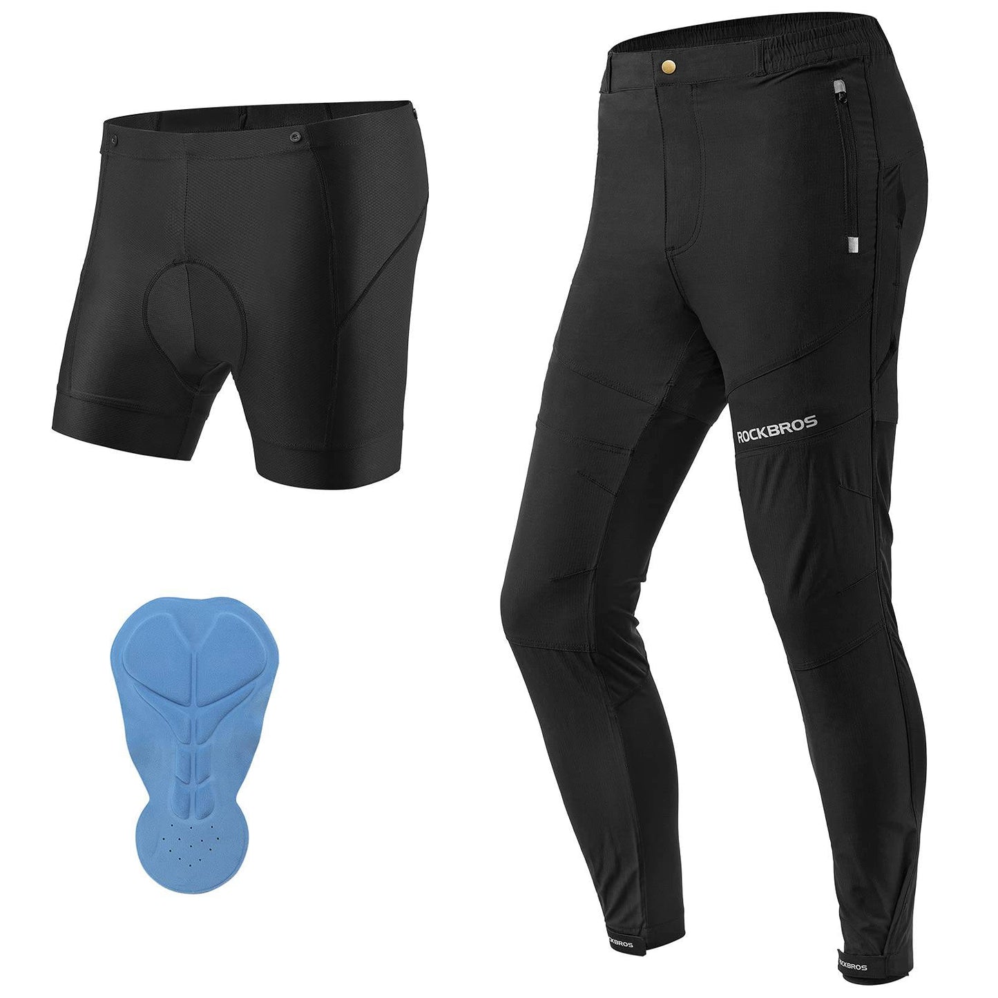 Conjunto de Ciclismo Masculino Softshell Respirável com Jaqueta e Calça ROCKBROS