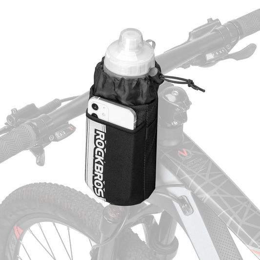 Bolsa térmica para guidão de bicicleta com suporte para garrafa de água e bolso para celular ROCKBROS