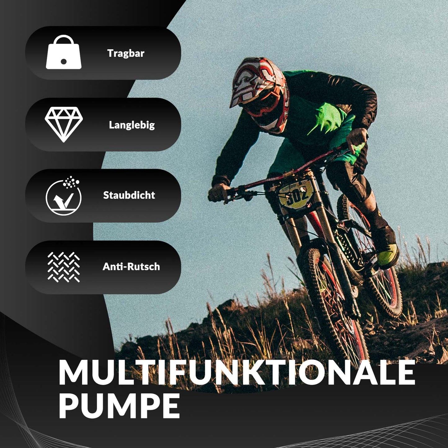 Bomba manual de alumínio ROCKBROS para válvulas Schrader e Presta