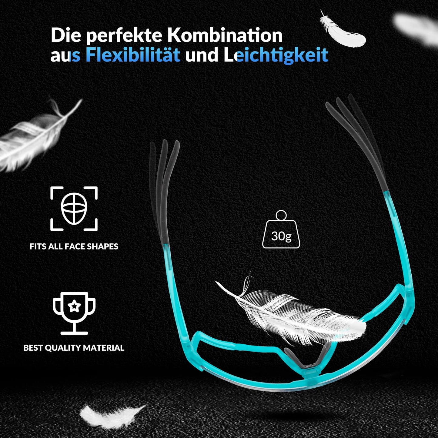 Óculos fotocromáticos HD para ciclismo, ideais para atividades ao ar livre, na cor azul, da ROCKBROS.