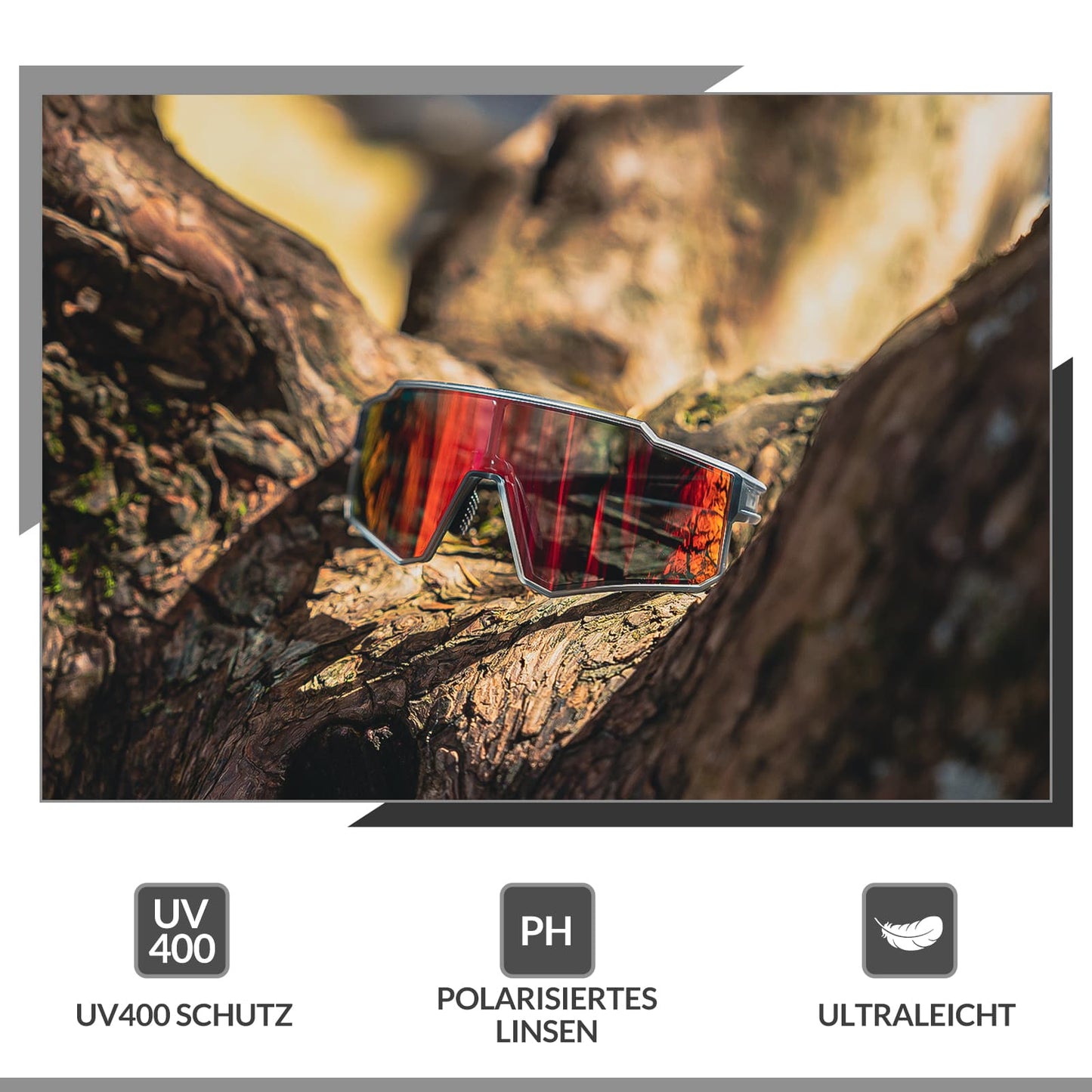 Óculos de sol polarizados para ciclismo, óculos de sol esportivos para esportes ao ar livre, ROCKBROS