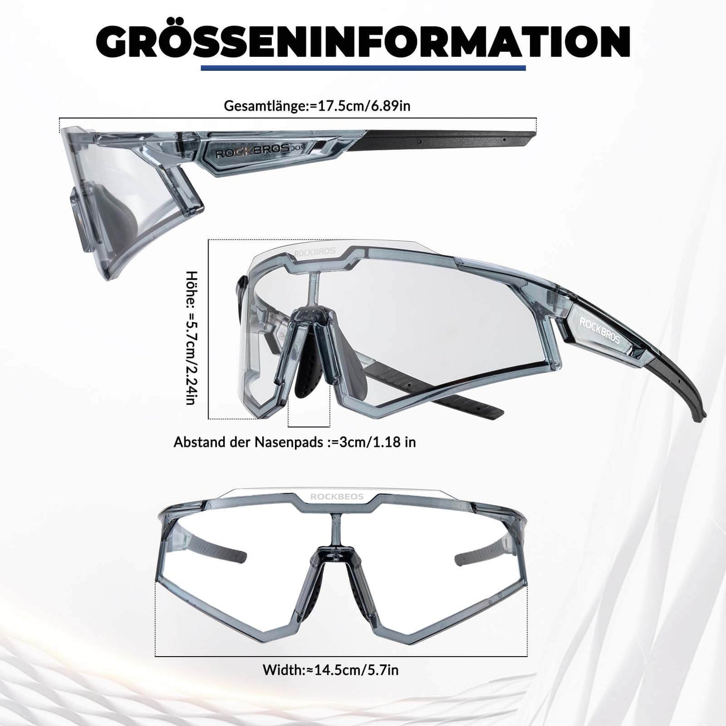 Óculos de sol, óculos para ciclismo, lentes fotossensíveis, para uso externo, proteção UV400, ROCKBROS