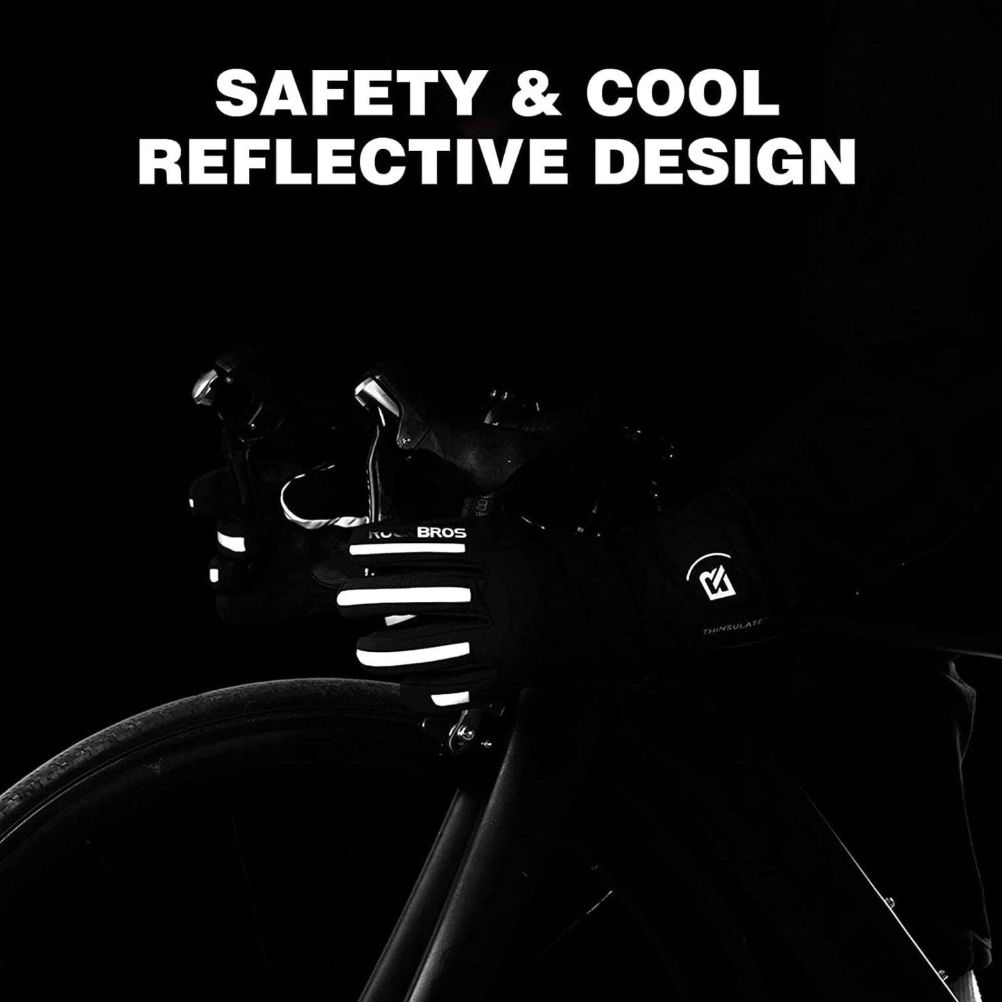 Luvas de ciclismo de inverno masculinas, à prova de vento, tamanhos M-2XL, ROCKBROS