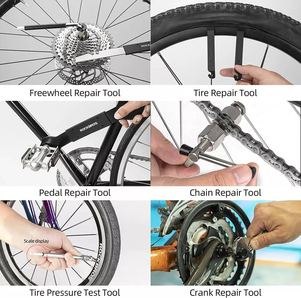 Conjunto de caixa de ferramentas multifuncional para reparo de bicicletas ROCKBROS 44 em 1