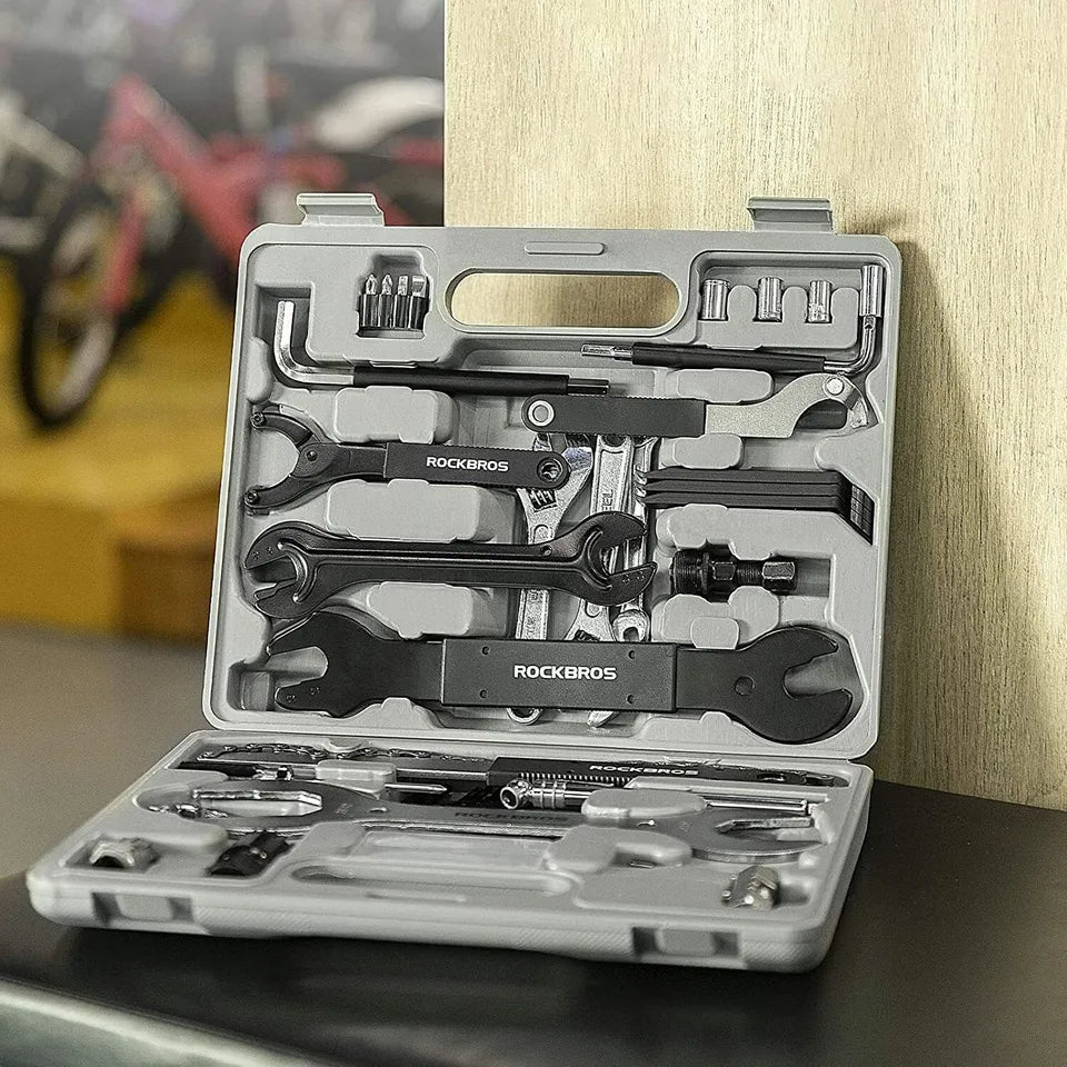 Conjunto de caixa de ferramentas multifuncional para reparo de bicicletas ROCKBROS 44 em 1