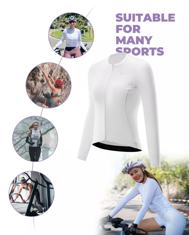 ROCKBROS TVI camisa de ciclismo manga comprida roupas de bicicleta respirável feminina