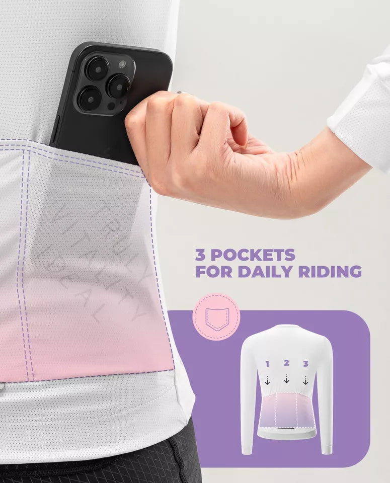 ROCKBROS TVI camisa de ciclismo manga comprida roupas de bicicleta respirável feminina