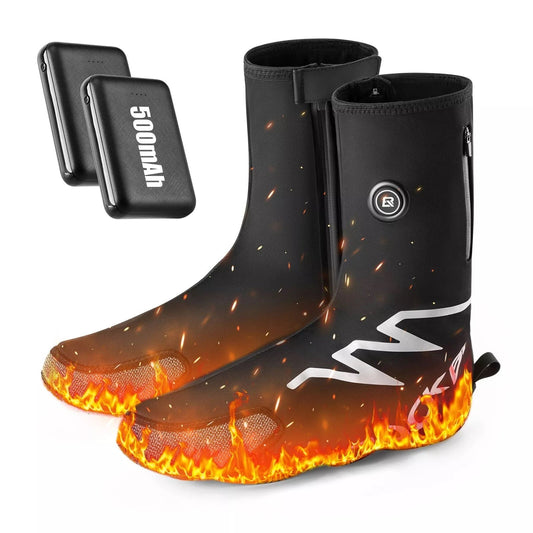 Capas para sapatos aquecidas ROCKBROS inverno quente com bateria de 5000mAh Capas térmicas para sapatos Capa térmica resistente à água e à prova de vento para bicicleta para mulheres/homens
