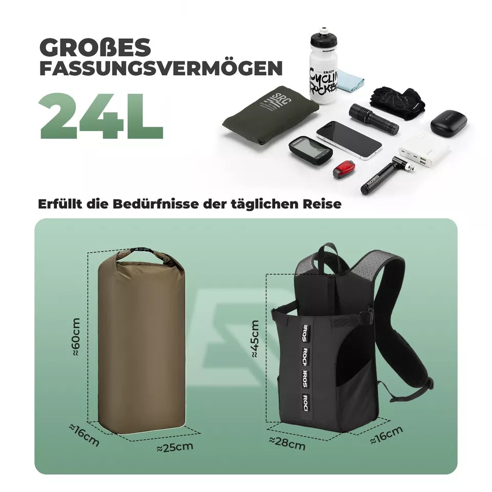 Mochila de bicicleta ROCKBROS mochila removível mochila de bicicleta 24L à prova d'água de viagem