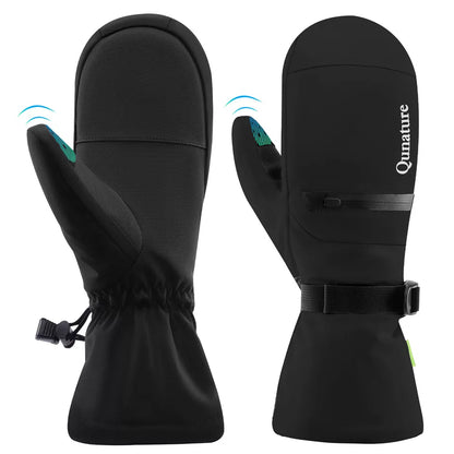 Qunature Luvas de esqui quentes Luvas de snowboard impermeáveis XS-XL feminino/masculino
