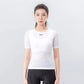 ROCKBROS camisa esportiva feminina de fitness, camisa esportiva branca de manga curta para academia