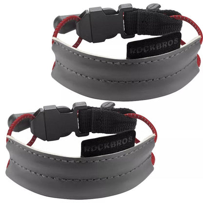 ROCKBROS Faixa elástica para calças, protetor de calças de bicicleta, faixa reflexiva para corrida ao ar livre, ciclismo, corrida, 1 par