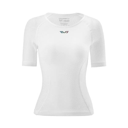 ROCKBROS camisa esportiva feminina de fitness, camisa esportiva branca de manga curta para academia