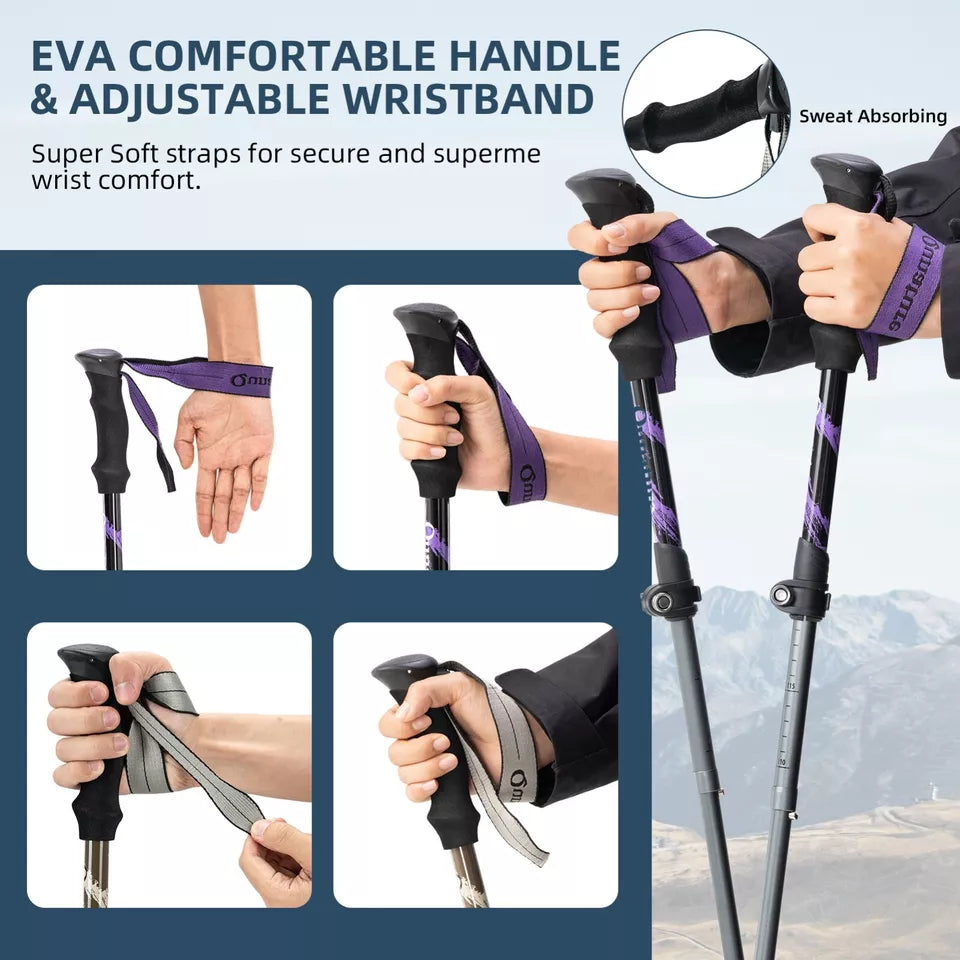 Bastões de trekking Qunature Bastões de caminhada 7075 alumínio 130cm