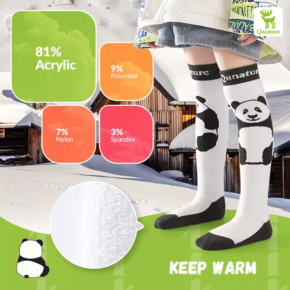 Qunature meias de esqui crianças/meninos meias de inverno meias de esqui com lã 1 par