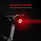 ROCKBROS Lanterna traseira de bicicleta recarregável inteligente 60 lúmens 4 modos IP65 à prova d'água com ativação automática