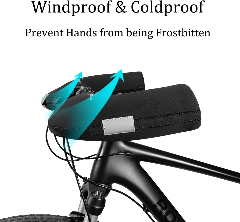 ROCKBROS D16-B luvas de guidão inverno térmico à prova de vento punhos de guidão para bicicleta forrado repelente de água