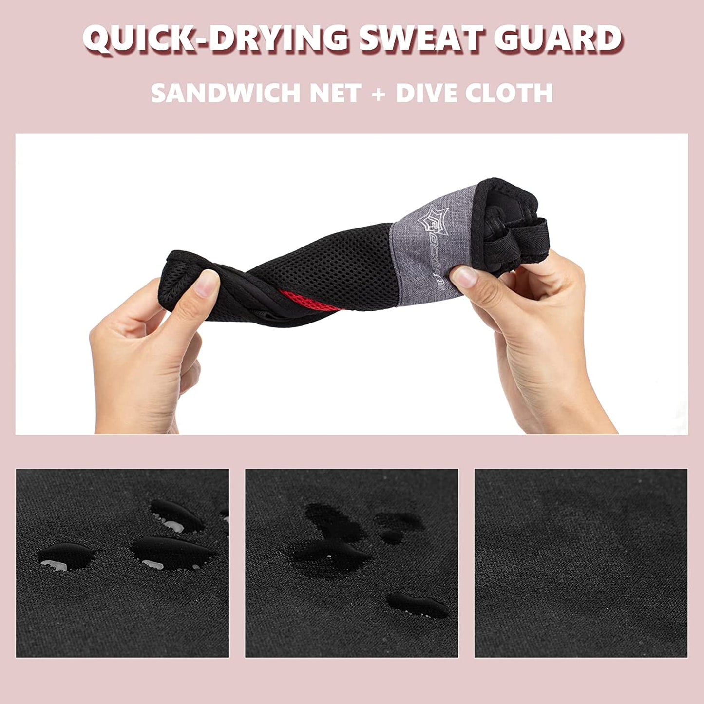 ROCKBROS Recolhedor de suor para rolos de treino Absorvente Respirável Secagem rápida