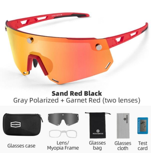 ROCKBROS Óculos de sol polarizados 2 em 1 esportivos magnéticos com lentes intercambiáveis