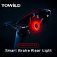 Luz traseira de bicicleta TOWILD com sensor de freio automático USB recarregável À prova d'água IPX7 3 modos de segurança Ultraleve para passeios noturnos seguros